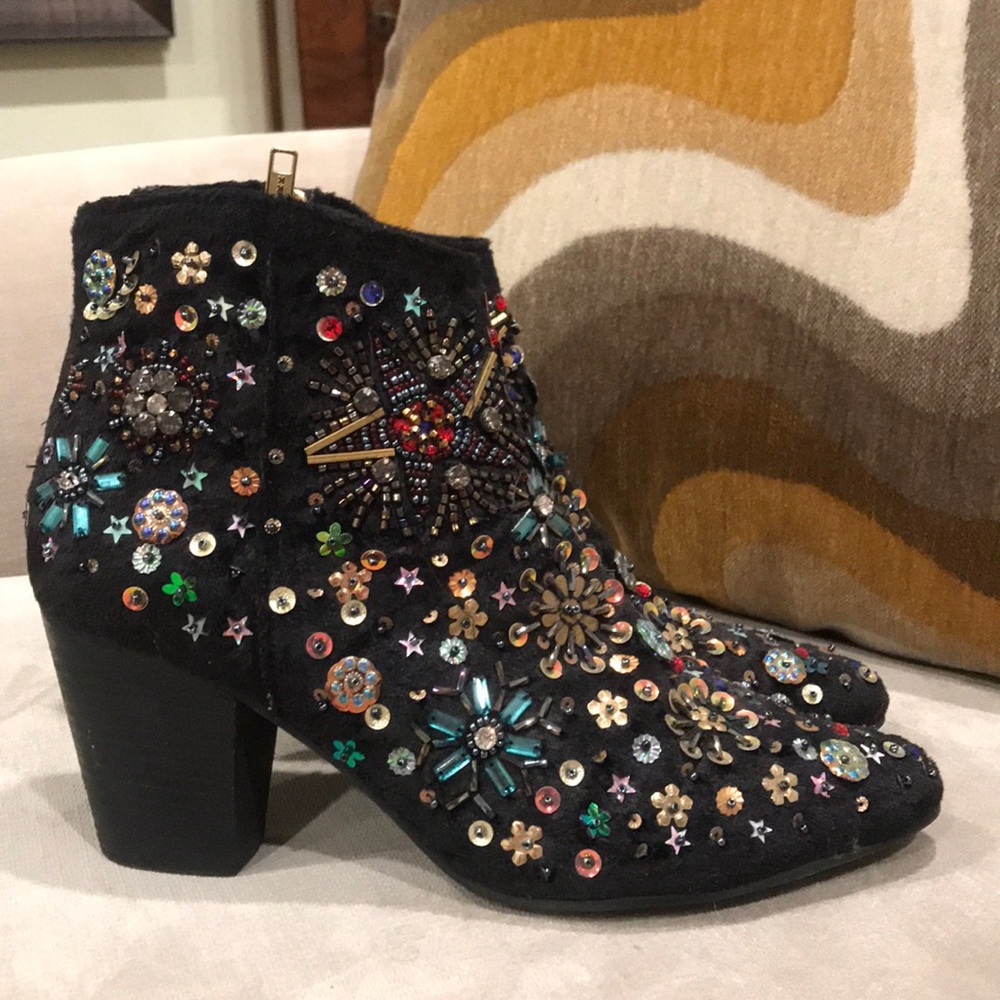Free People Sequin ankle boots